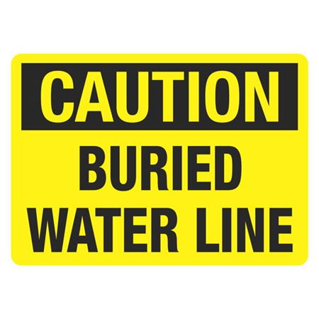 Caution Buried Water Line - 10" x 14" Sign